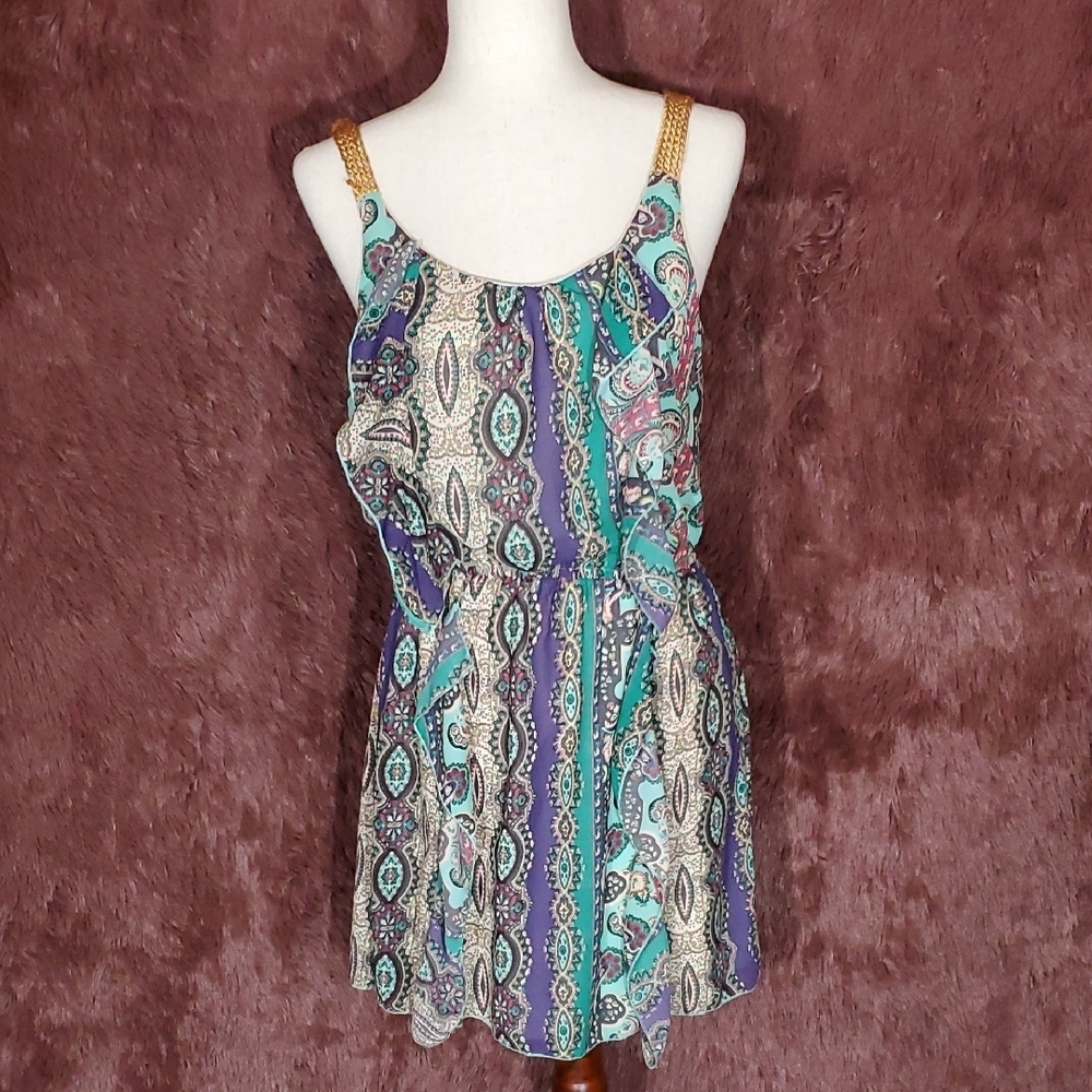 Ultra Pink Bohemian Print Sleeveless Dress NWT
